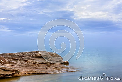 Misty Evening at Miners Beach Stock Photo