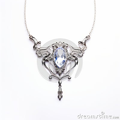Misty Gothic Silver And Blue Topaz Necklace - Contest Winner Stock Photo