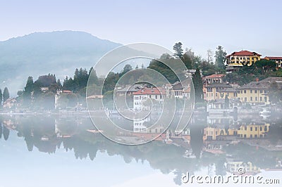 Misty Italian village Stock Photo