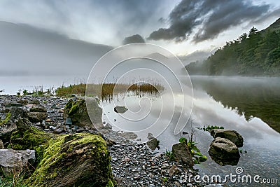 Misty Morning, Buttermere, Lake District, UK. Stock Photo