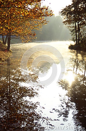 Misty Morning on the James Stock Photo