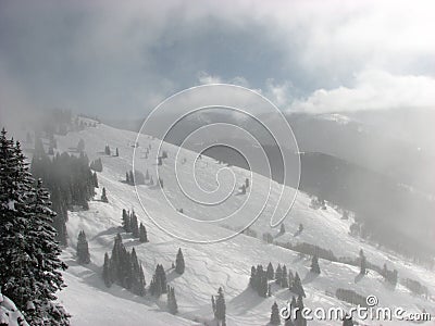 Misty Mountain Clouds Stock Photo