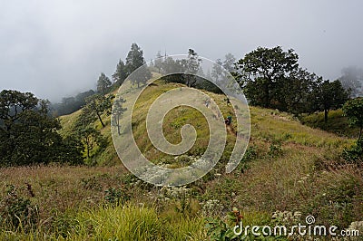 Misty mountain vista Stock Photo