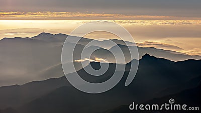 Misty mountains landscape Stock Photo