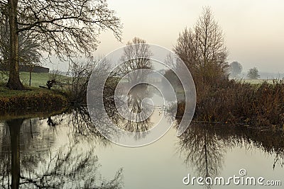 Misty mysterious magic water landscape Stock Photo