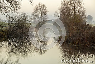 Misty mysterious magic water landscape Stock Photo