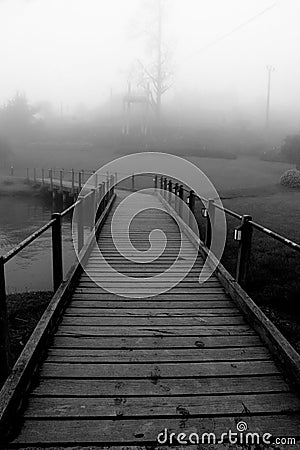 Misty path Stock Photo