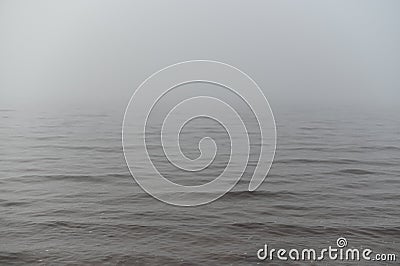 Misty sea monochrome look calm waves Stock Photo