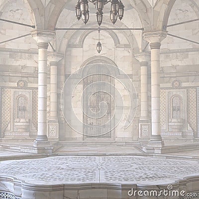 Misty Turkish Hammam Background Stock Photo