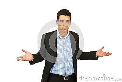 Misunderstanding business man Stock Photo