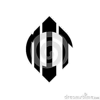 MIT circle letter logo design with circle and ellipse shape. MIT ellipse letters with typographic style. The three initials form a Vector Illustration