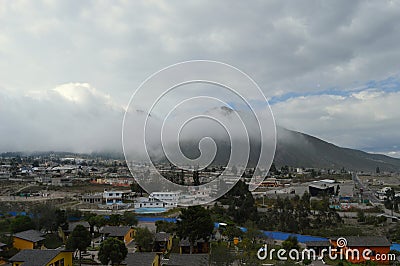 Mitad del mundo village, ecuador line Editorial Stock Photo