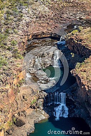 Horizontal falls aerial shot, Kimberley, Western Australia, Australia Stock Photo