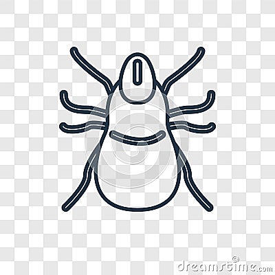 Mite concept vector linear icon isolated on transparent background, Mite concept transparency logo in outline style Vector Illustration