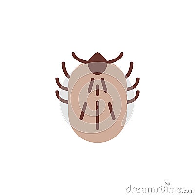 Mite insect flat icon Vector Illustration
