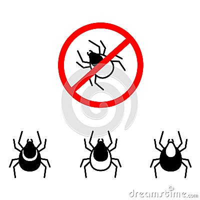 Mite insect icons set Vector Illustration