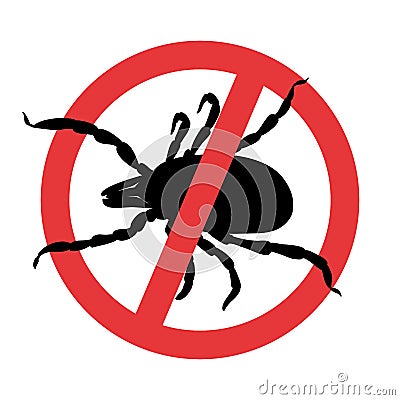 Mite parasites. Tick silhouette. Symbol parasite warning sign Vector Illustration