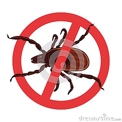 Mite parasites. Tick silhouette. Symbol parasite warning sign Vector Illustration