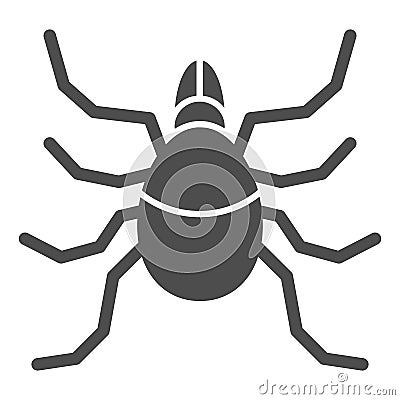 Mite solid icon, Insects concept, acarus sign on white background, tick icon in glyph style for mobile concept and web Vector Illustration