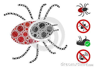 Mite Tick Collage of CoronaVirus Items Stock Photo