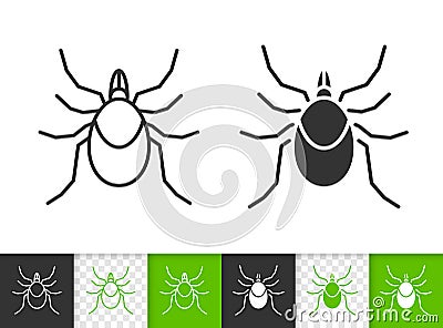 Mite tick insect simple black line vector icon Vector Illustration