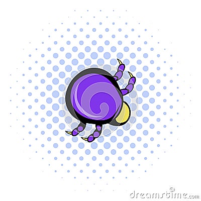 Mite virus icon, comics style Vector Illustration