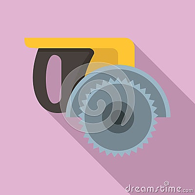 Miter saw icon, flat style Vector Illustration