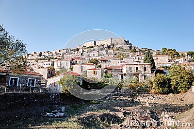 Mithymna or Molyvos Editorial Stock Photo