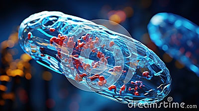 Mitochondria Unveiled: Ultra-Realistic Blue Vision Stock Photo