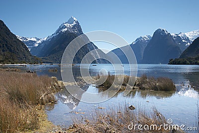 Mitre peak Stock Photo