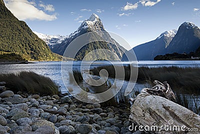 Mitre Peak, Milford Sound, South Island, New Zealand. Stock Photo