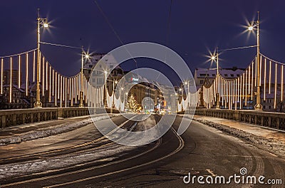 Mittlere Brucke bridge, Basel, Switzerland Editorial Stock Photo