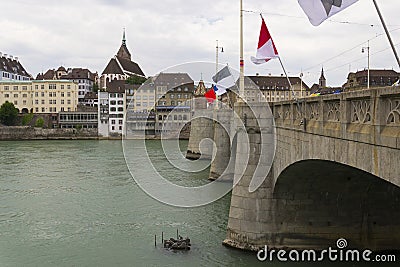 Mittlere brucke bridge, Basel Stock Photo