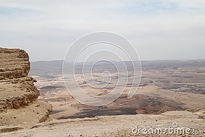 Mitzpe Ramon Crater Cliff, Israel Stock Photo