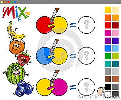 Mix colors educational game Vector Illustration