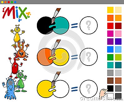 Mix colors game for children Vector Illustration