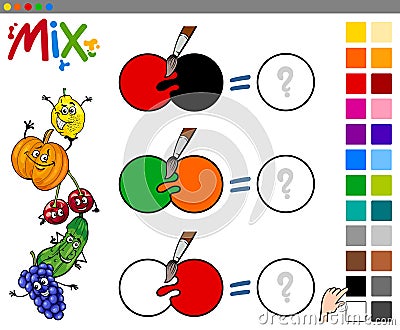 Mix colors game for kids Vector Illustration