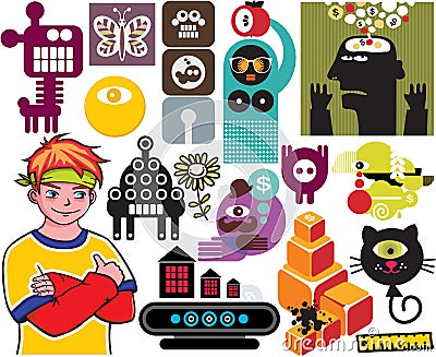 Mix of different vector images. vol.52 Vector Illustration