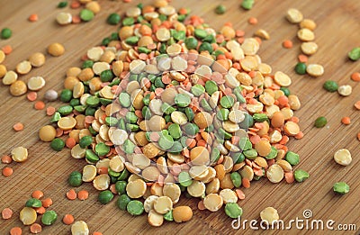 Mix of dry peas Stock Photo