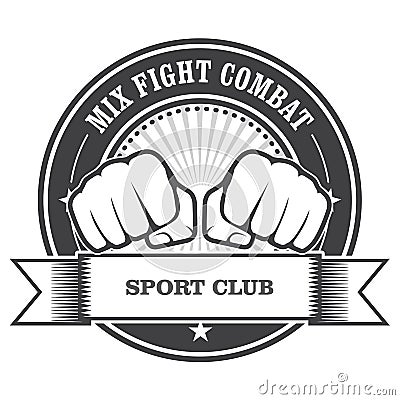 Mix fight combat emblem - fists Vector Illustration