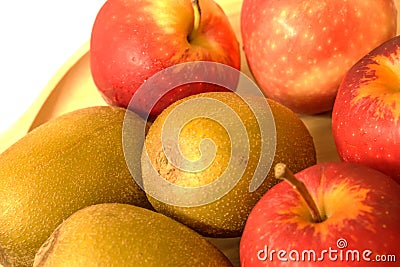 Mix fresh vegetables and fruits for healty or diet people. Stock Photo