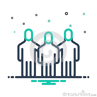 Mix icon for Accompanied, inclusive and gang Vector Illustration