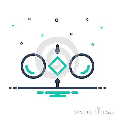 Mix icon for Amongst, between and during Vector Illustration
