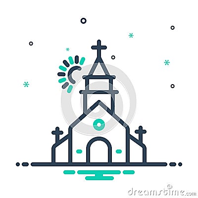 Mix icon for Church, house of god and worship place Vector Illustration