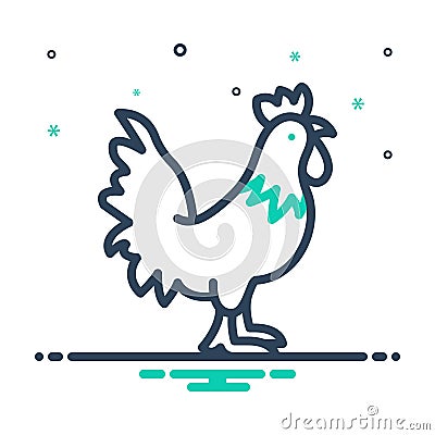 Mix icon for Cocks, rooster and poultry Vector Illustration