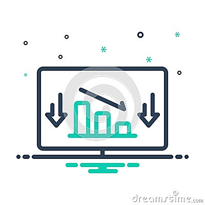 Mix icon for Decrease, lesson and reduce Stock Photo