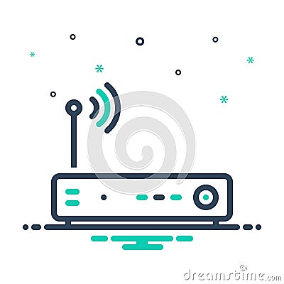 Mix icon for Dsl, internet and antenna Vector Illustration