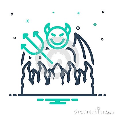 Mix icon for Hell, inferno and abaddon Vector Illustration