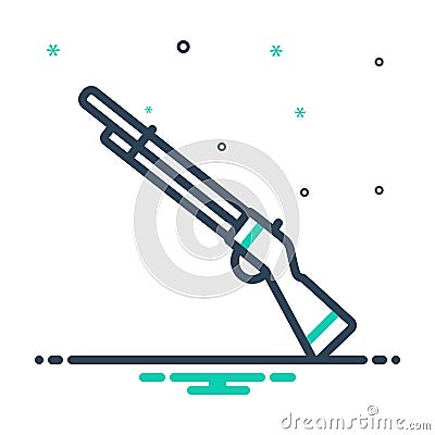 Mix icon for Martini, firearm and revolver Vector Illustration