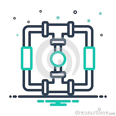 Mix icon for Pipe, tube and drain Stock Photo